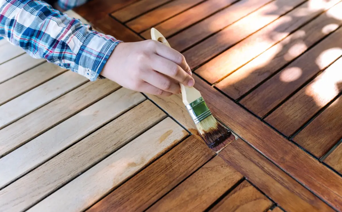 Restored Merbau deck in Burleigh Heads Gold Coast after professional sanding and oiling